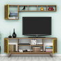 Hanah Home Mueble de TV Bohemio Nogal y Amarillo